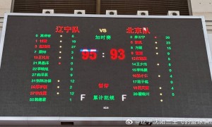 张帆错失绝杀赵继伟27分 辽宁全运男篮险胜北京